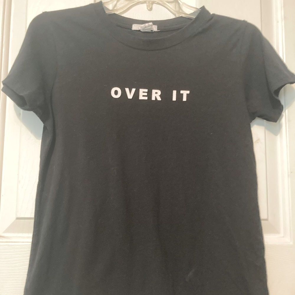 “over it” black t shirt